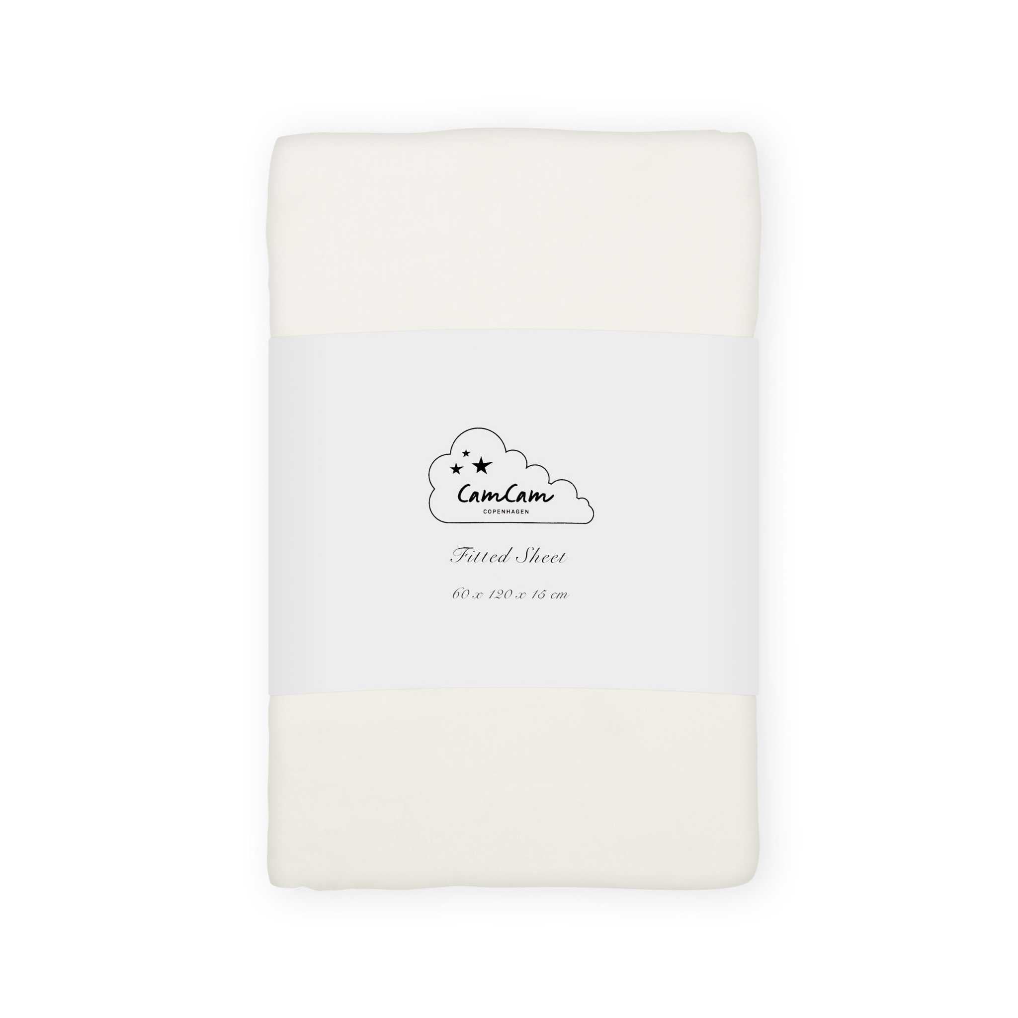 Cam Cam Fitted Sheet - Off White 120 x 60