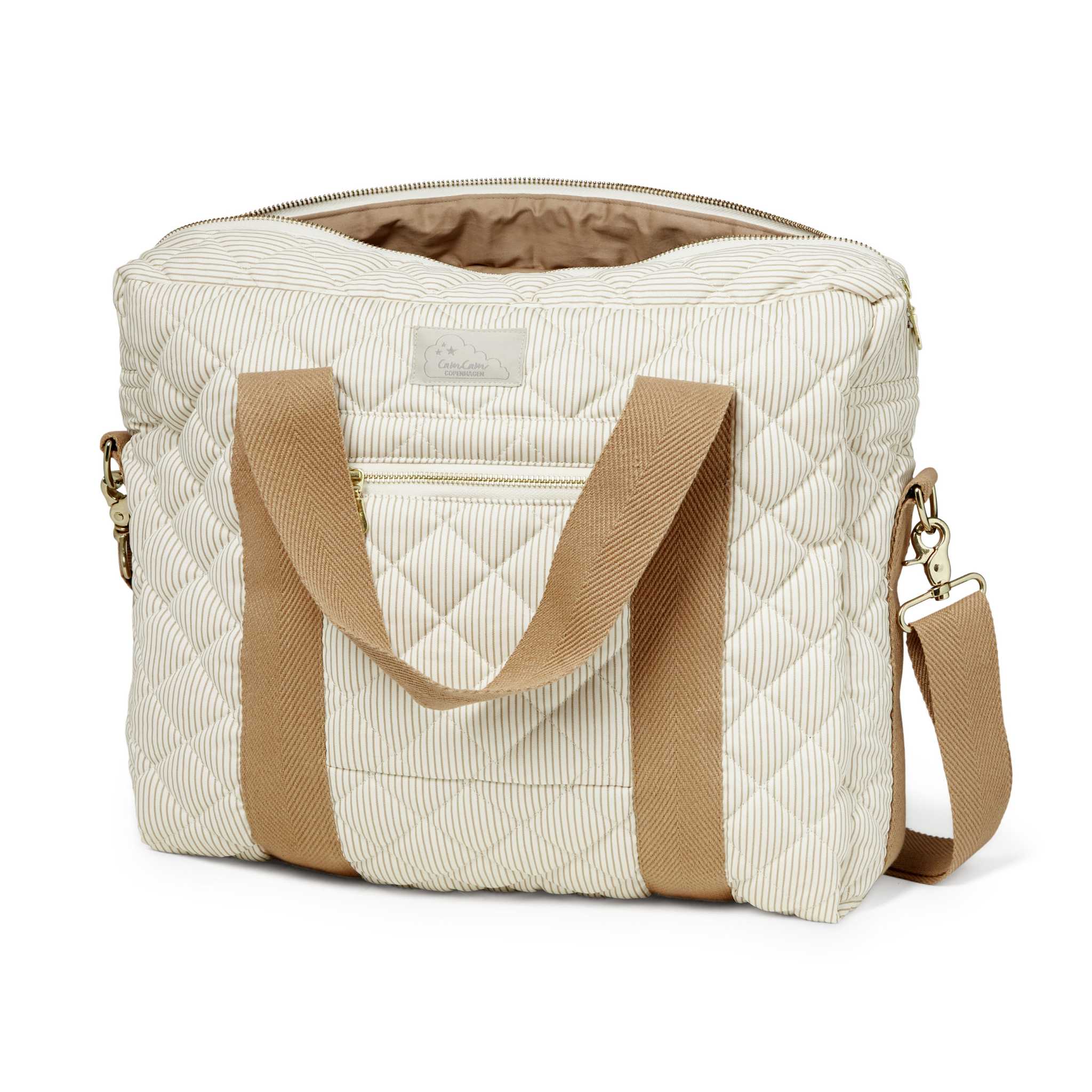 Cam Cam Quilted Changing Bag - Classic Camel Stripe