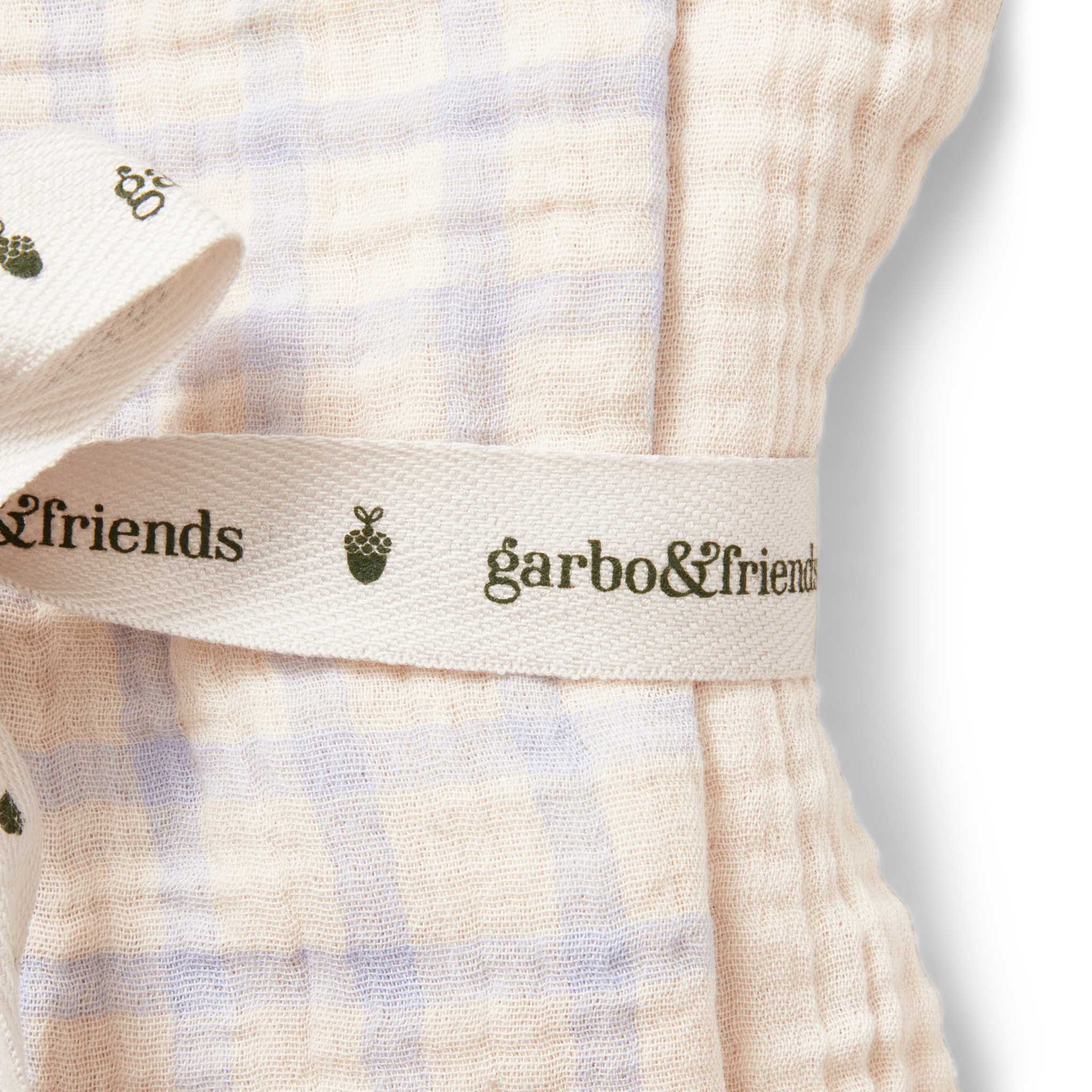 Garbo & Friends Sky Blue Gingham Swaddles - 2 Pieces - Close Up