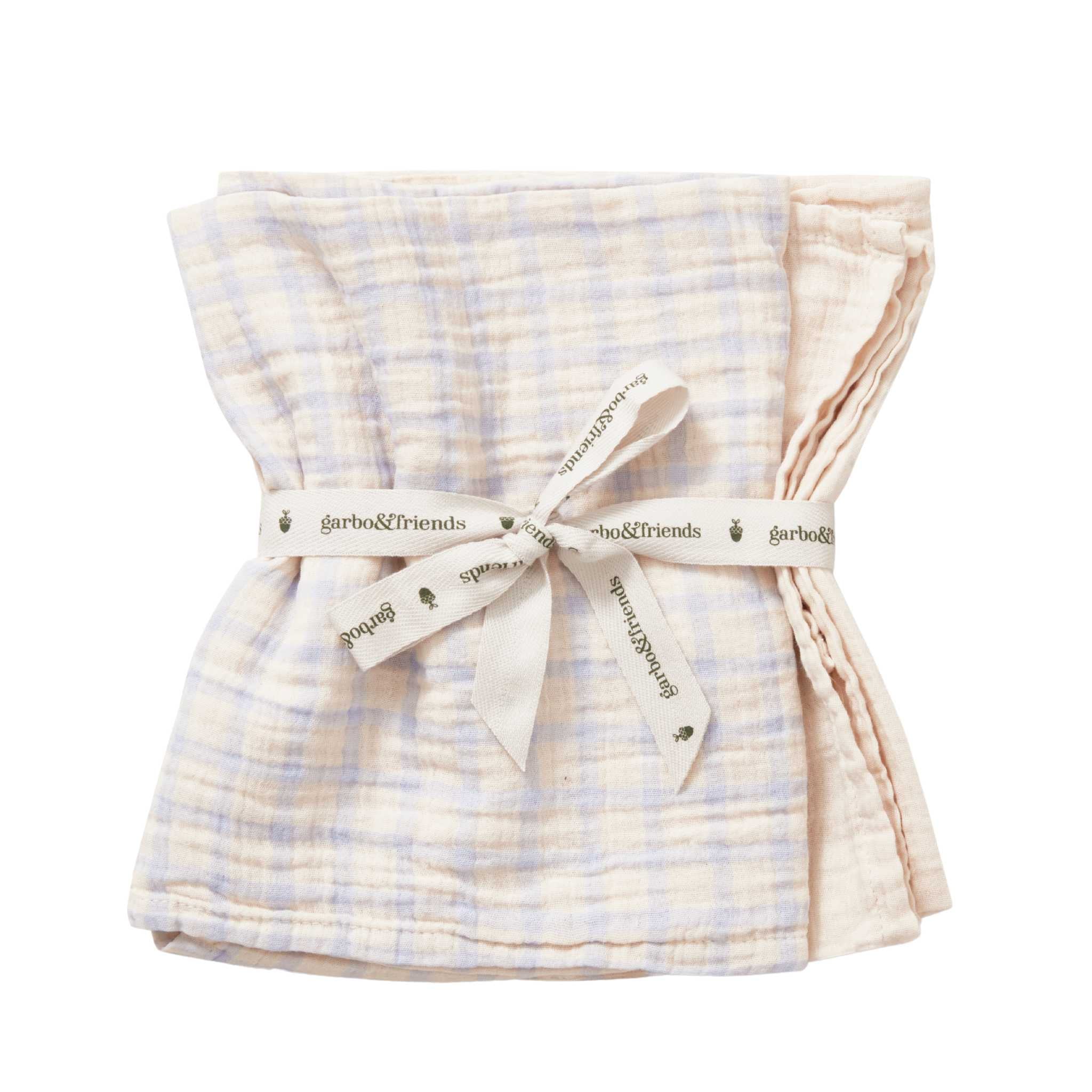 Garbo & Friends Sky Blue Gingham Swaddles - 2 Pieces