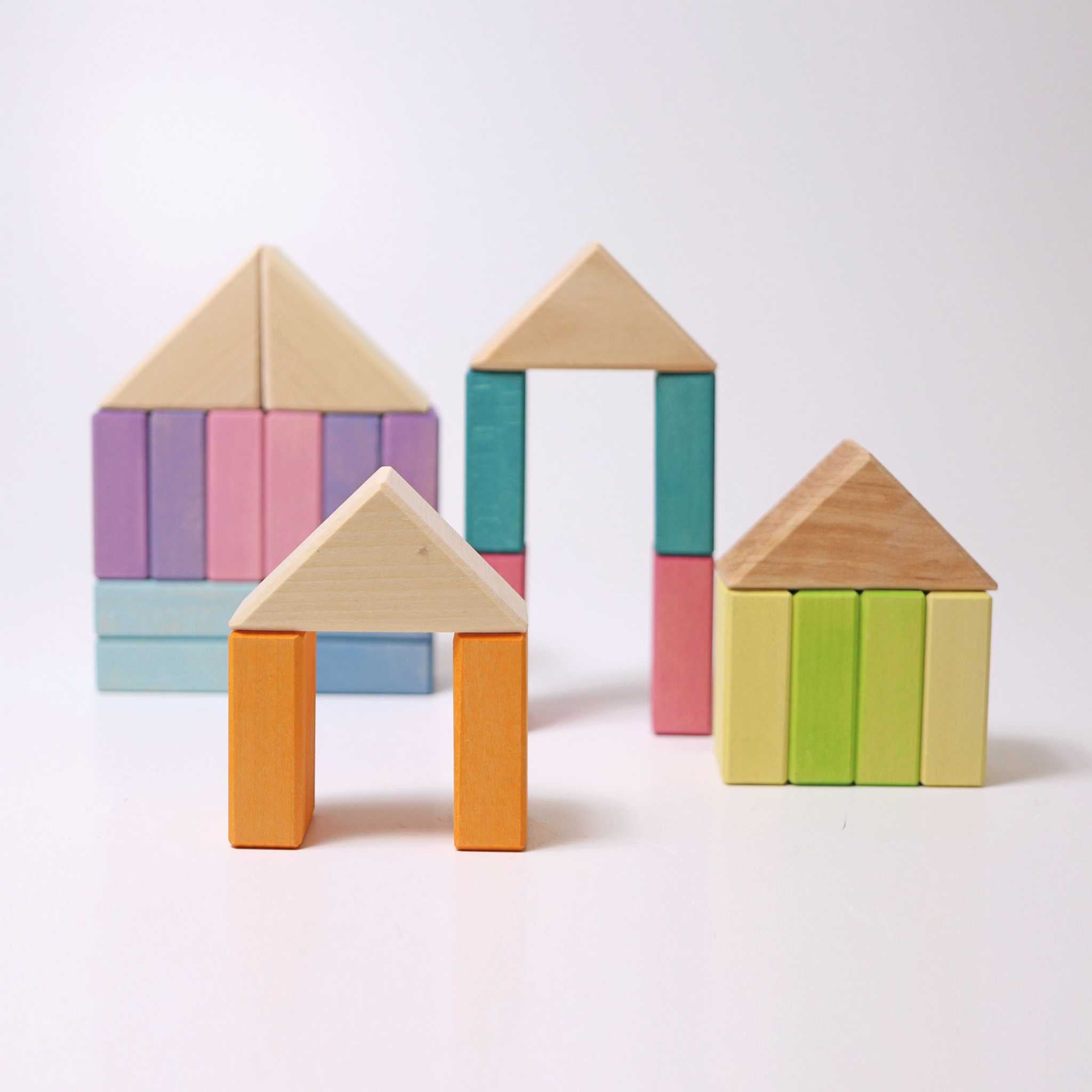 Pastel wooden blocks on sale