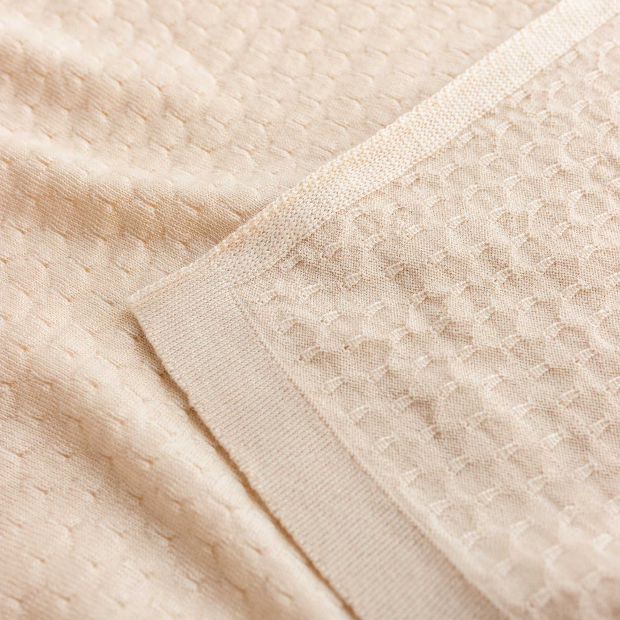 Hvid Franke Merino Wool Blanket Cream Corner Detail