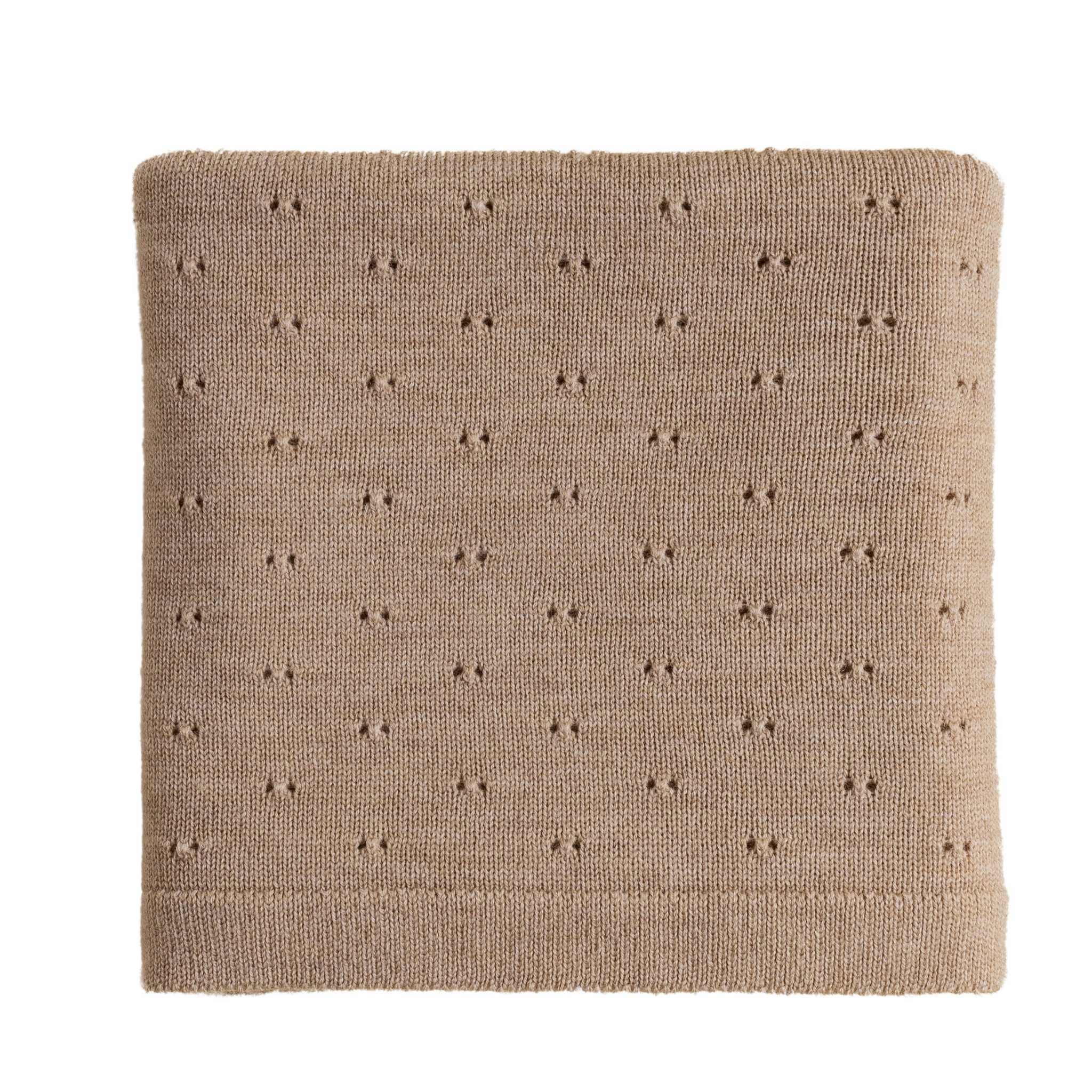 Hvid Merino Wool Bibi Blanket - Sand 