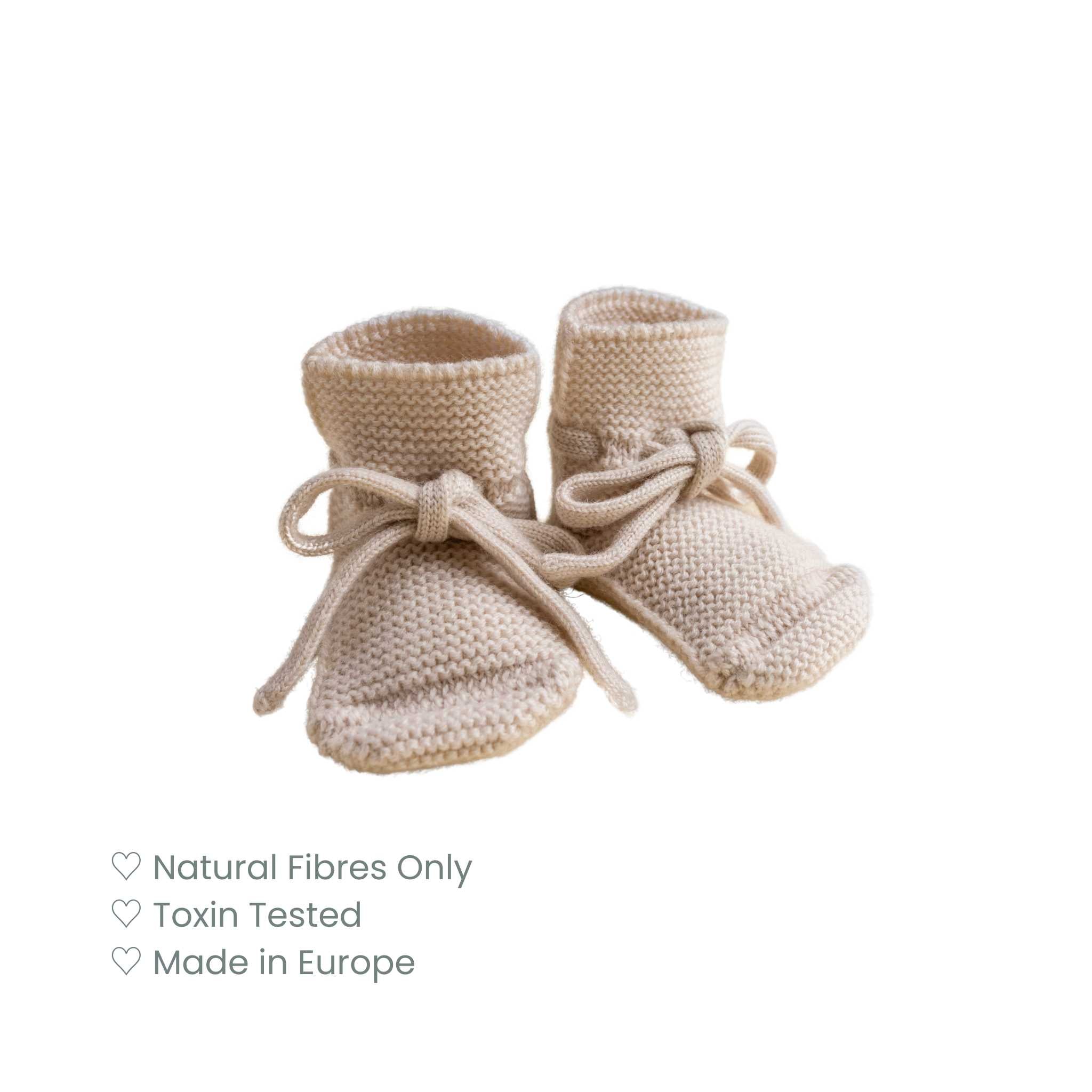 Hvid Baby Booties - Cream