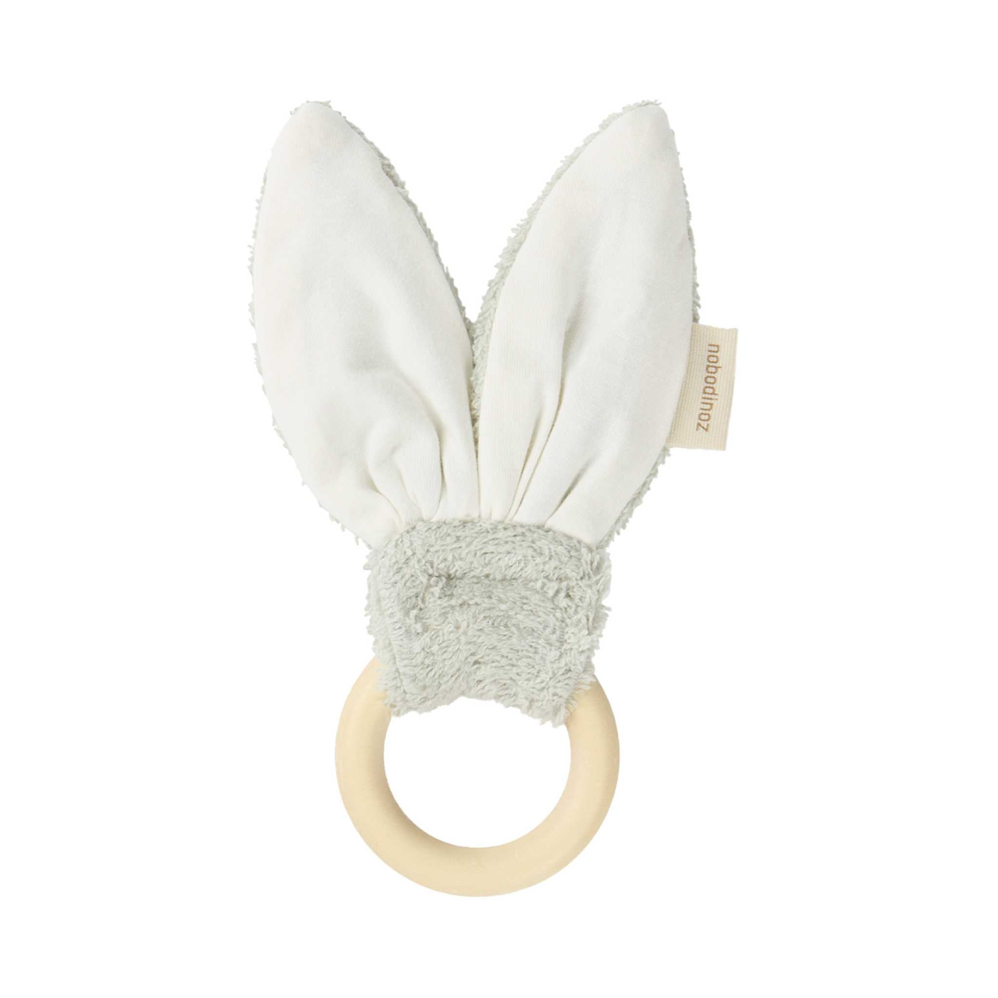 Nobodinoz Bunny Teething Ring - Sage Green