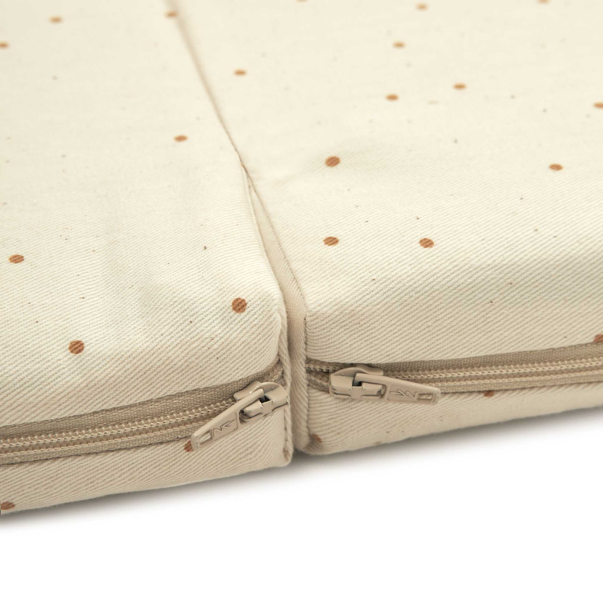 Nobodinoz Foldable Eco Play Mat - Honey Sweet Dots - Zip Detail