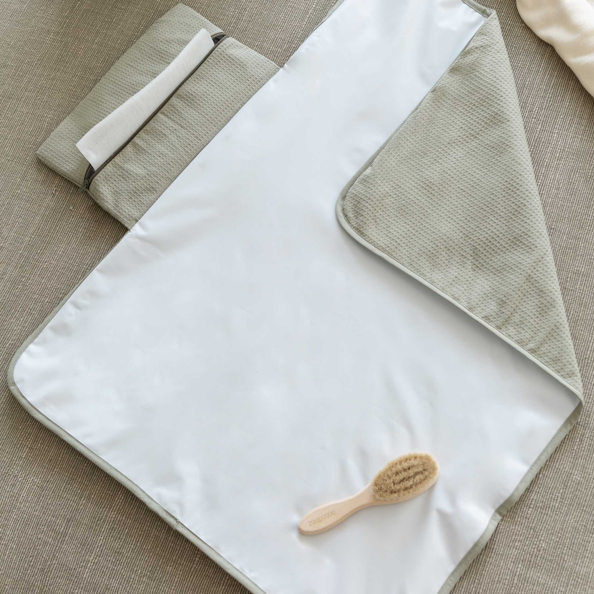 Nobodinoz Mozart Changing Pad - Laurel Green - Styled Flat