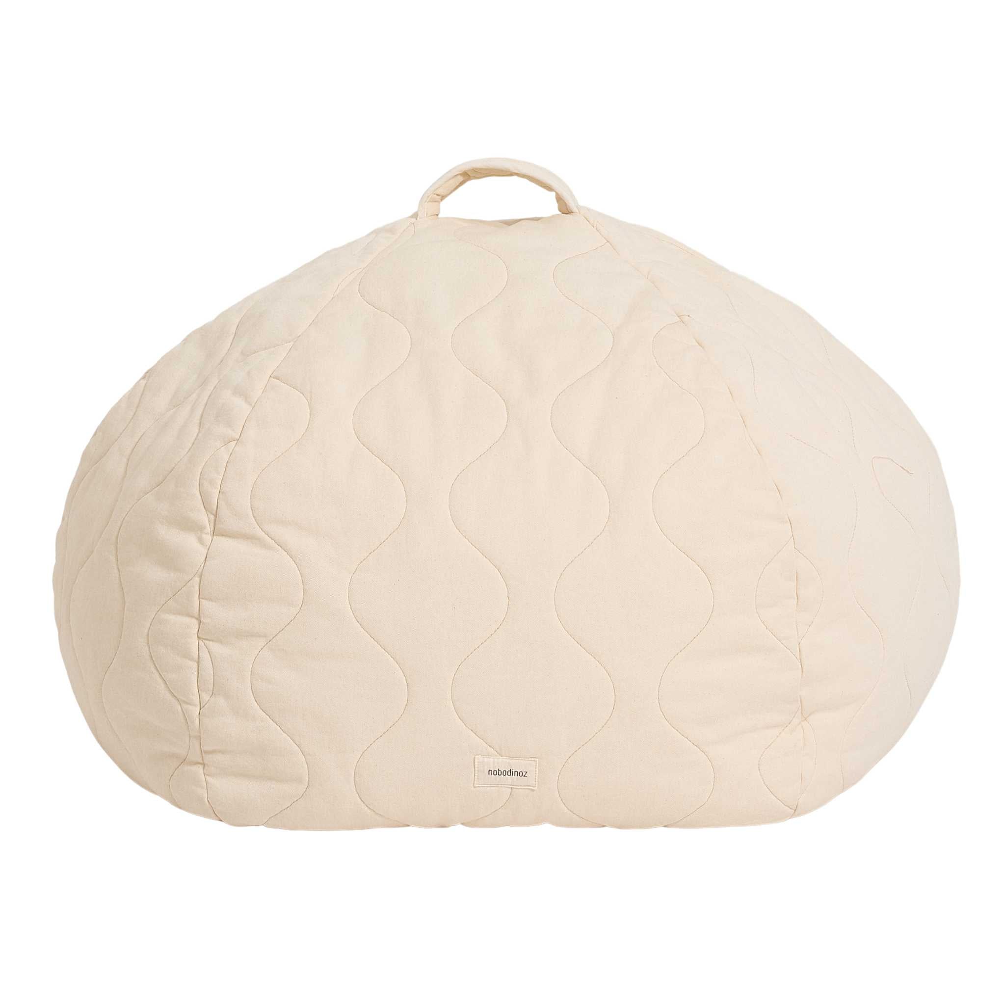 Nobodinoz Round Quilted Beanbag - Natural