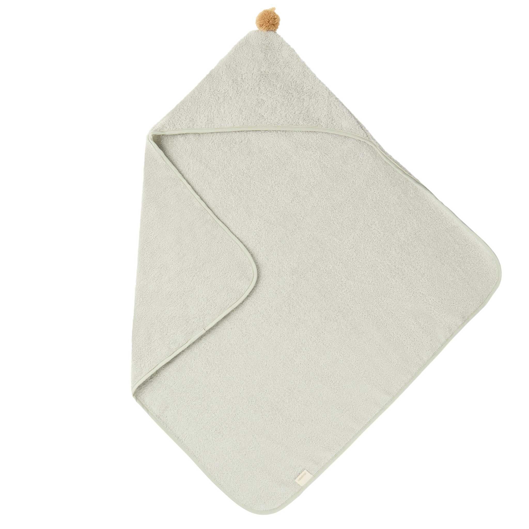 Nobodinoz So Cute Baby Bath Cape - Sage Green - Fold