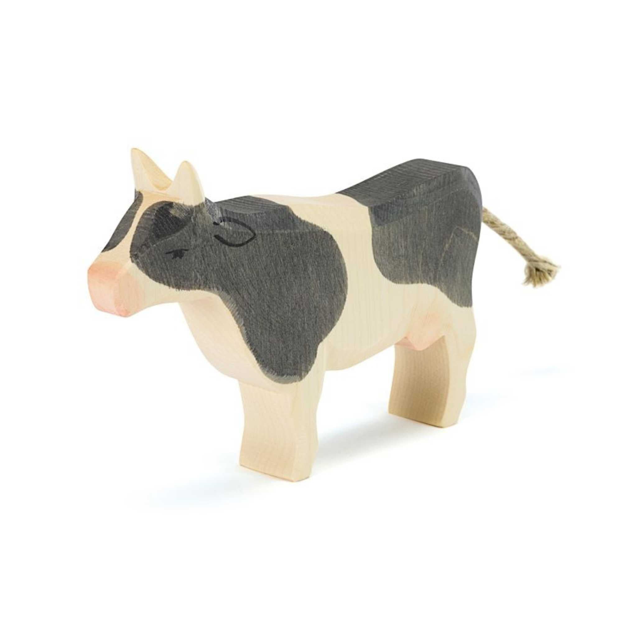 Ostheiner Wooden Toy Animal - Black & White Cow