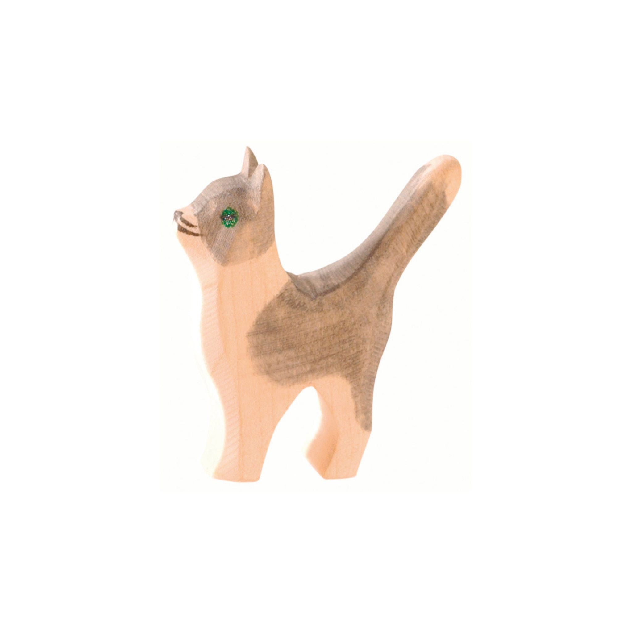 Ostheimer Wooden Toy Animal - Small Cat Head Up