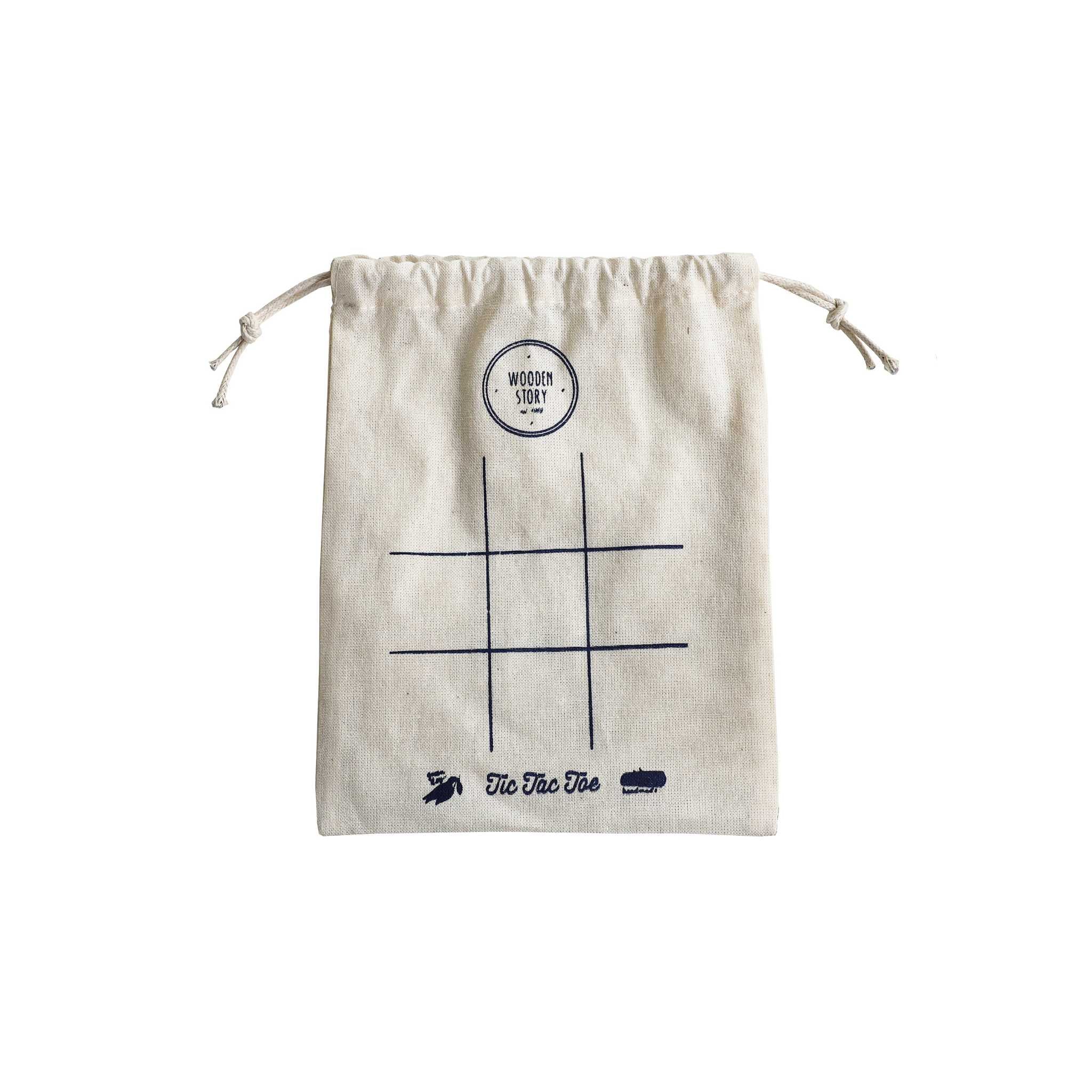 Wooden Story Tic Tac Toe Game - Bag